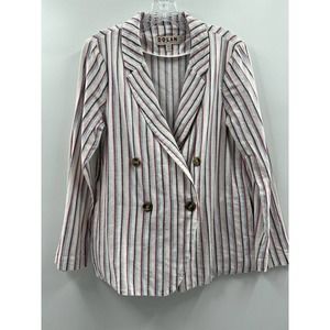 Dolan Anthropologie Women’s Long Sleeve Linen Blend Double Breasted Jacket Small
